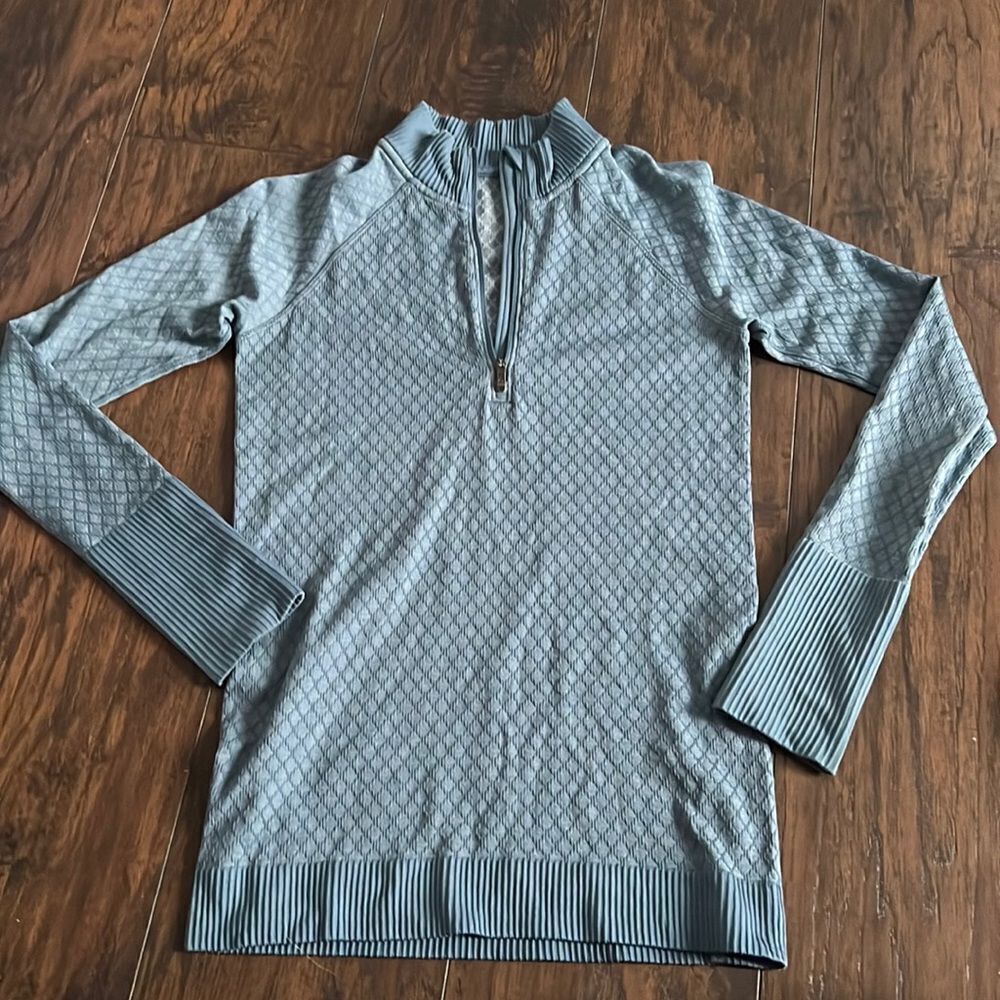 LULULEMON Rest Less 1/2 Zip Pullover Slate Blue size 6 GUC